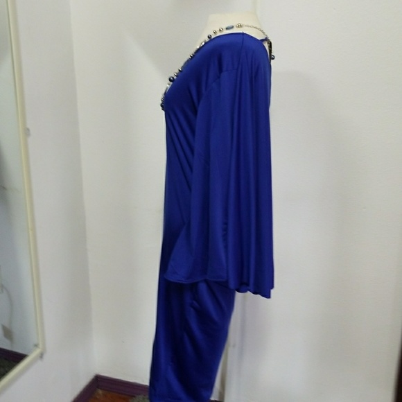 COPY - Blue long plus size dress - Picture 3 of 4